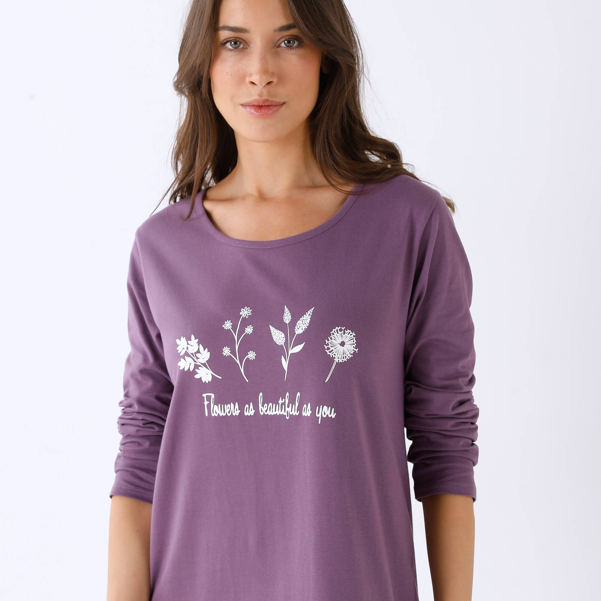 Chemise de nuit courte imprimée "Flowers"