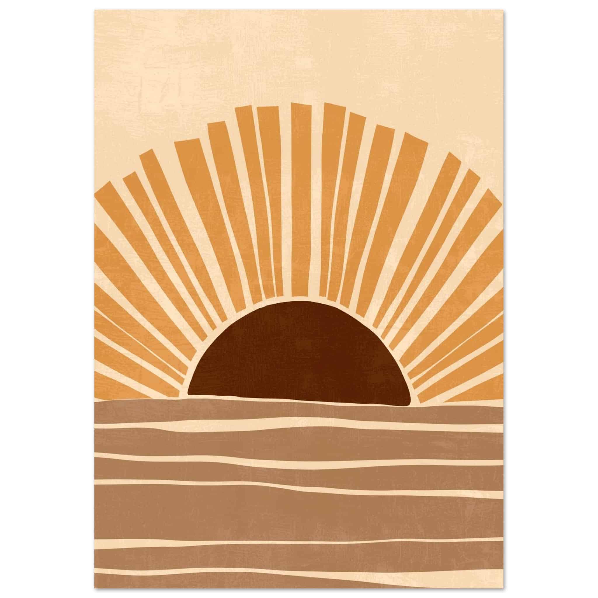 Artfulprints Poster Boho – Rising sun  - A4 21x29.7 cm - Oranje