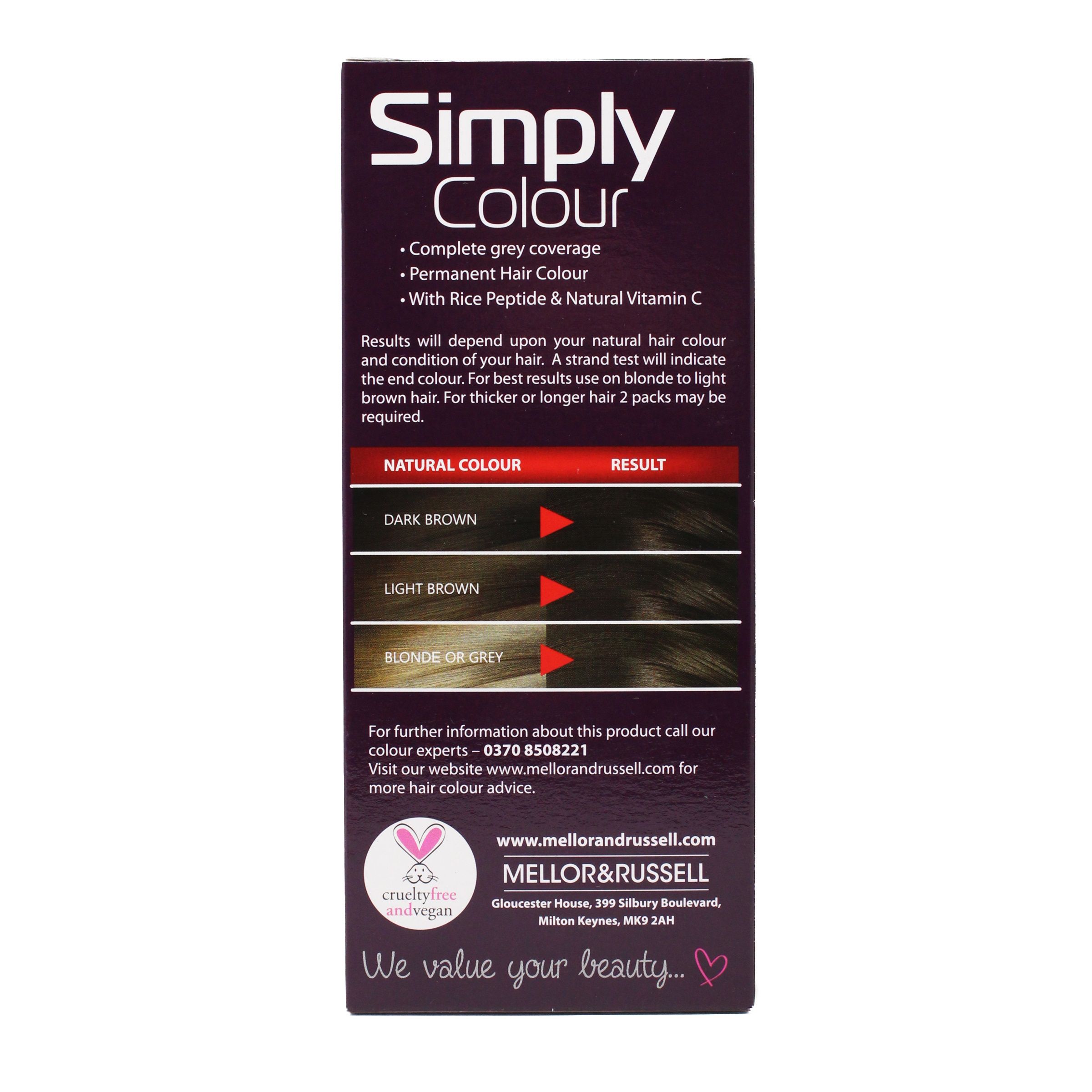 Simply Colour Permanent Hair Dye – Natural Dark Brown 3.0 (Pack of 2)