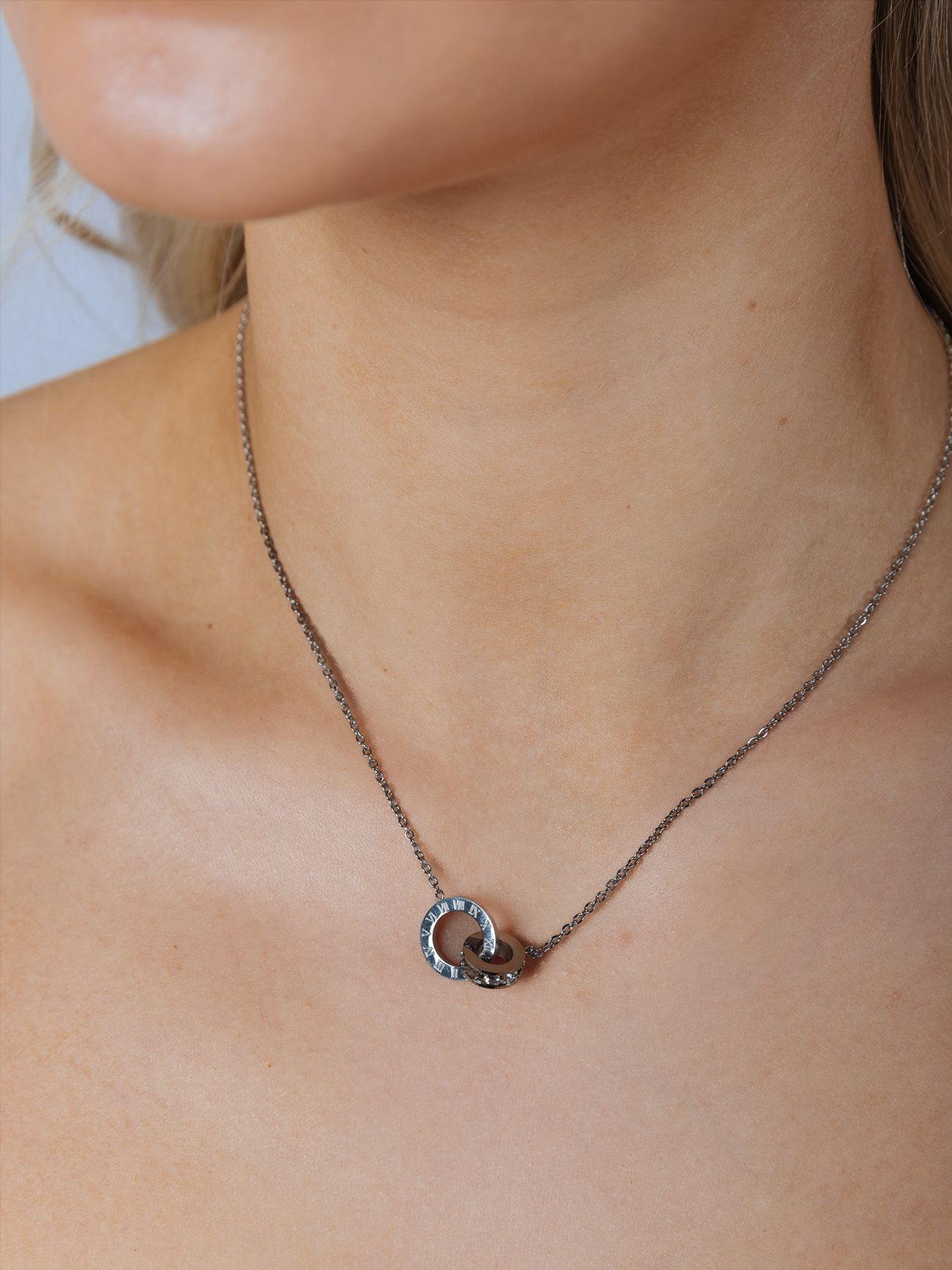 SVNX Roman Numeral Necklace in Silver