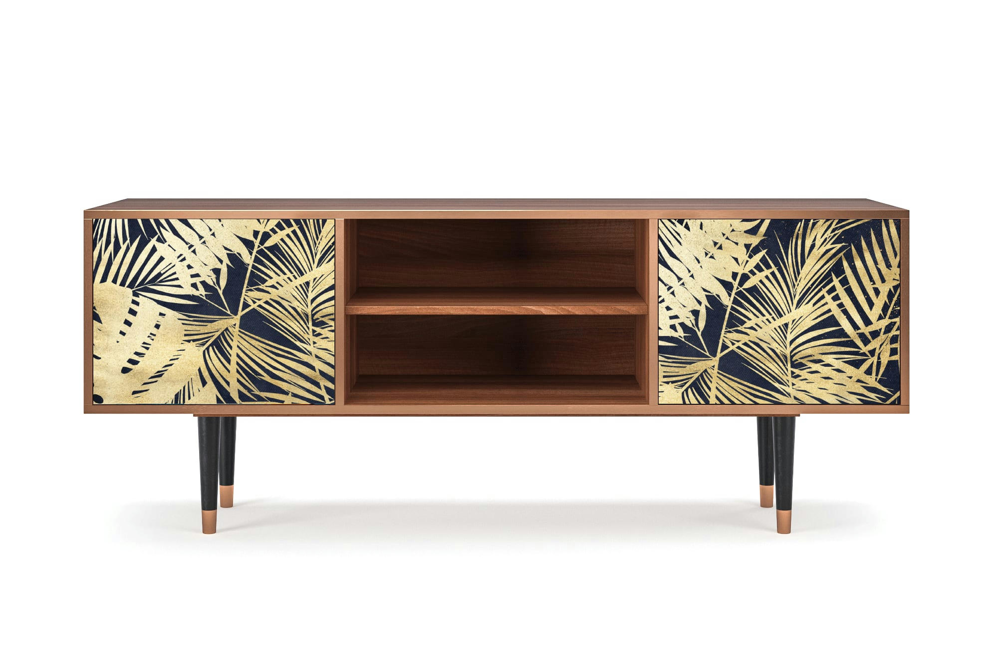 JUNGLE VIBES - Meuble TV  bleu et jaune 2 portes L 170 cm