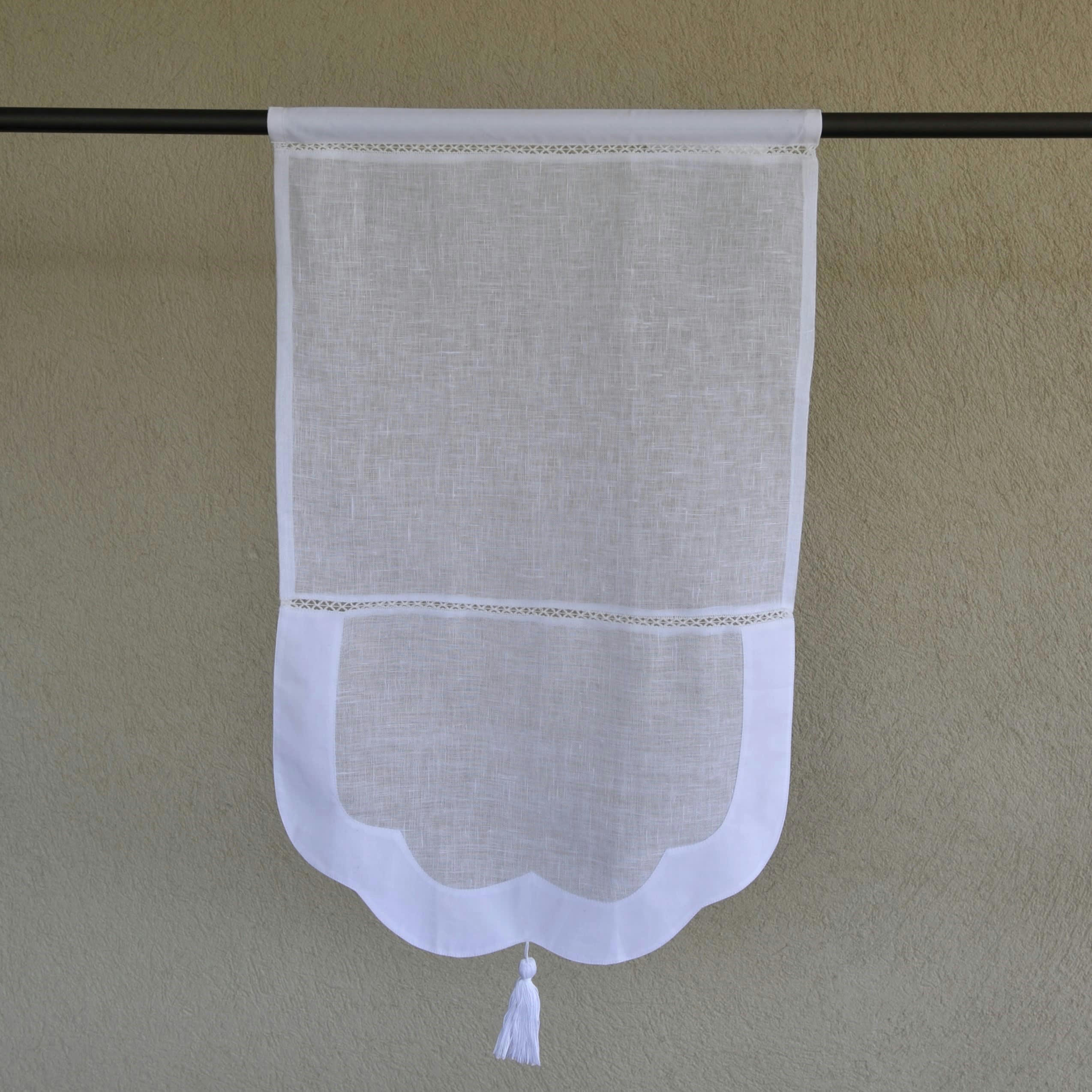 CHAMBORD - Brise bise avec festons et pompons 60X90 CM