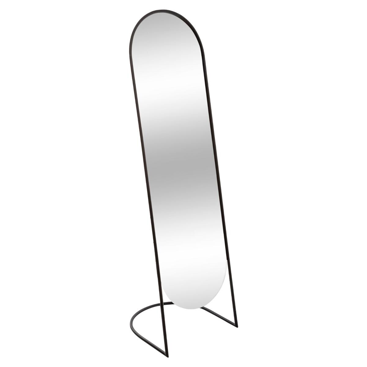 Mirror on black stand "Jef" Black metal, H.140 cm