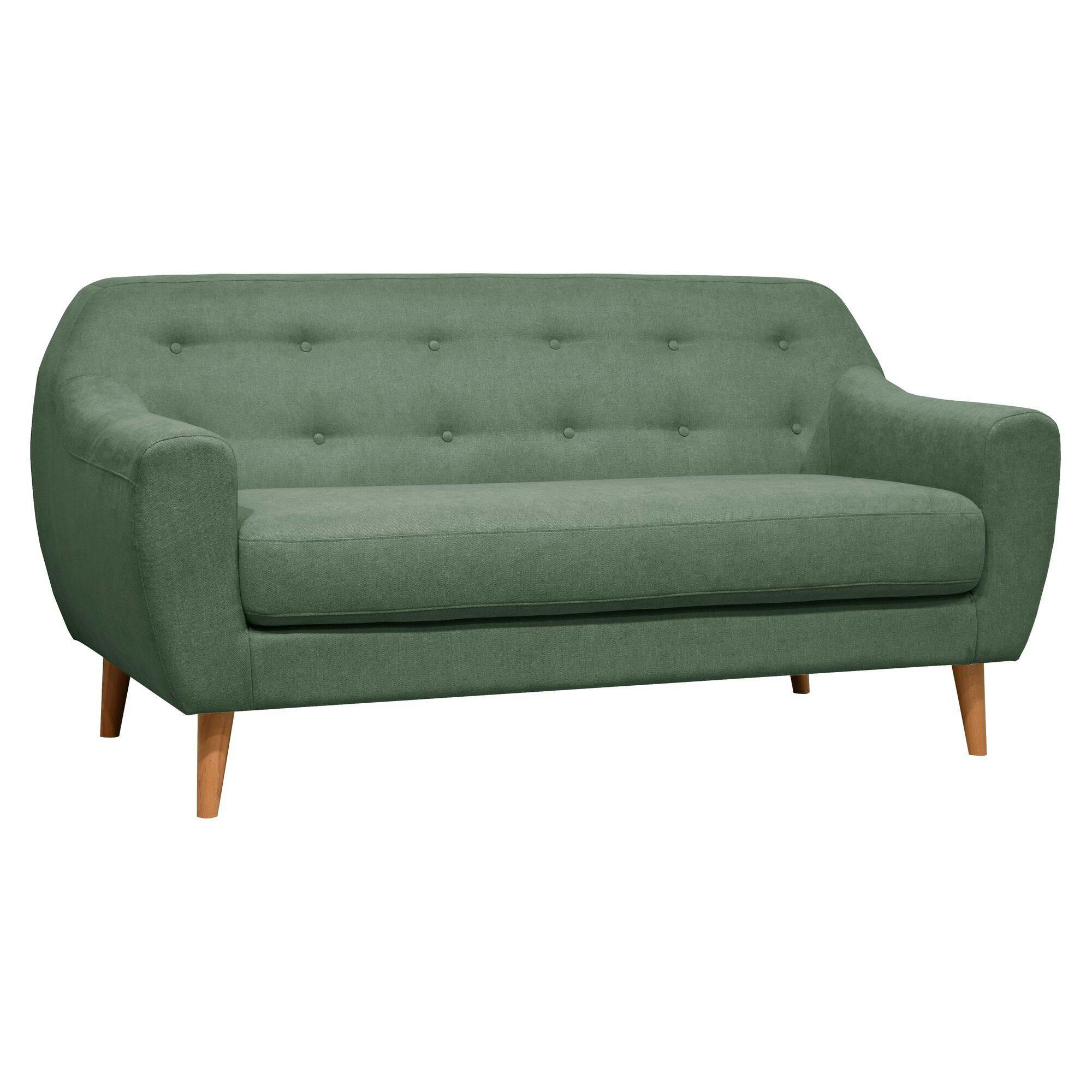 AGATHE - Canapé fixe en tissu 2 places menthe