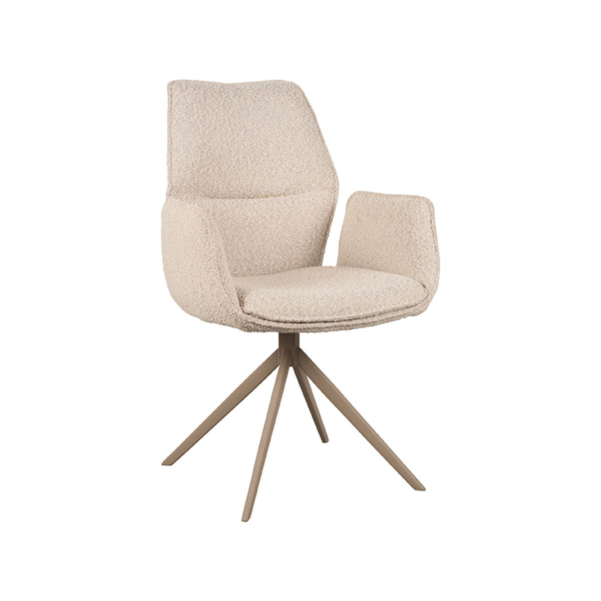 LABEL51 Eetkamerstoel Mellow - Naturel/taupe - Zithoogte 50cm