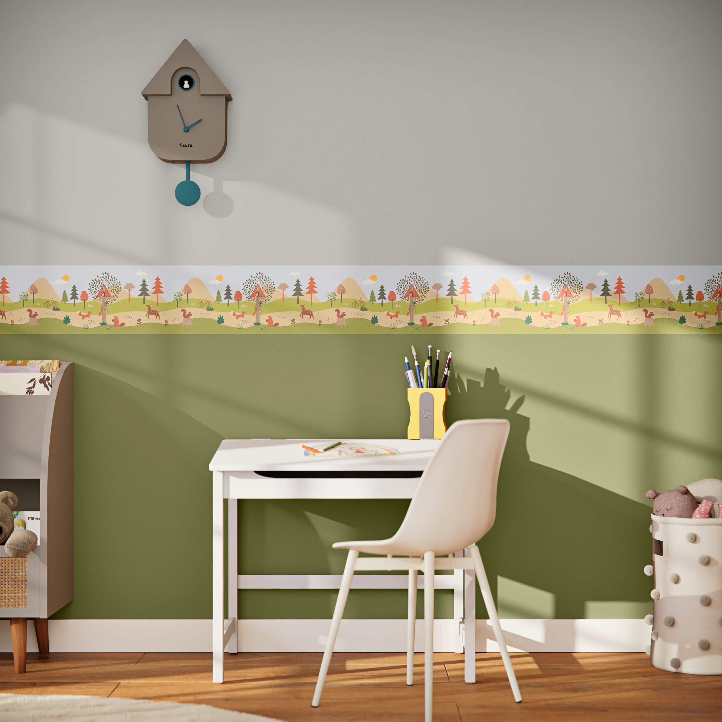Frise adhésive FORESTY coloris multicolore