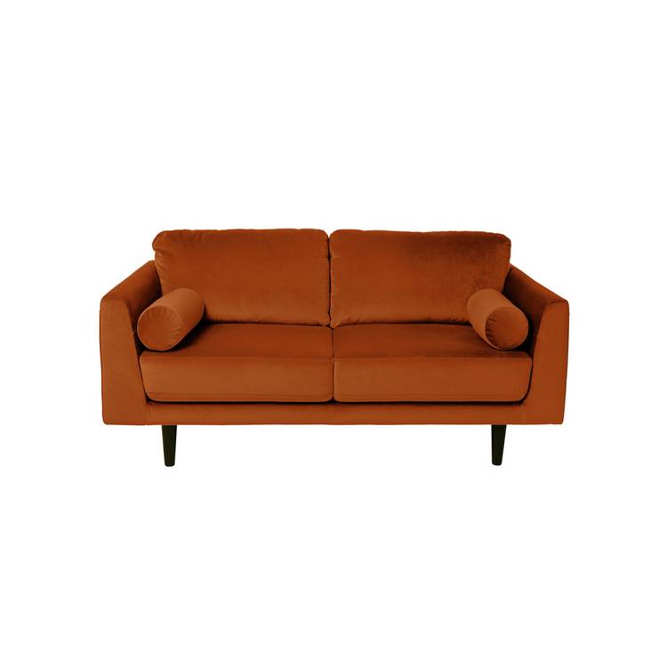 Habitat Jacob velvet 2 Seater Sofa - Orange