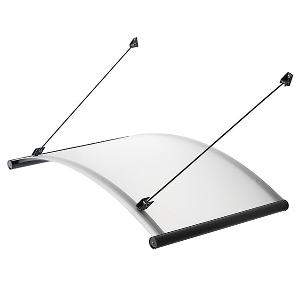 ARCTOM Auvent Agos 152x91, couleur anthracite RAL7016, plaque en PMMA satinée
