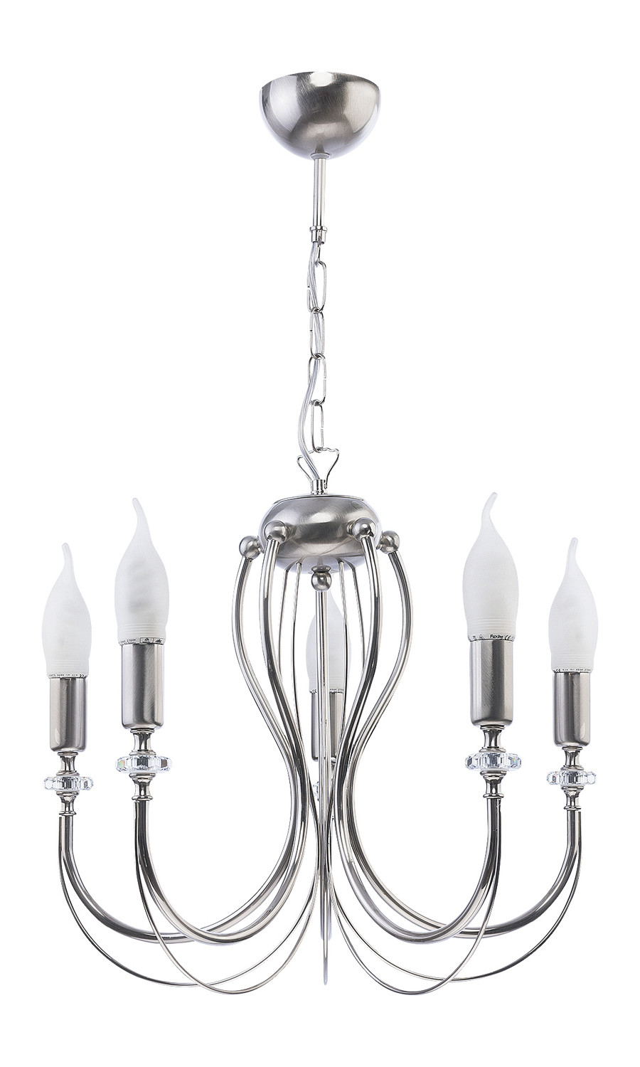 Żyrandol MELANI srebrny 5xE14x15W wym:68x48x48cm IP20 Jupiter