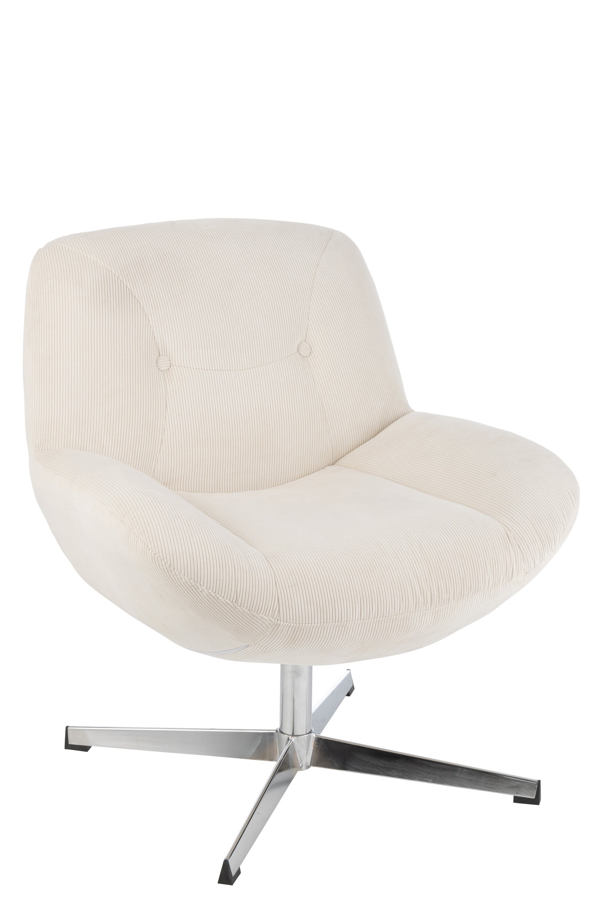 J-Line loungestoel Chill - metaal/multiplex - creme/zilver