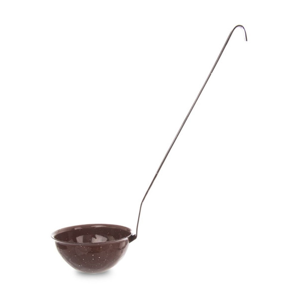 Chochla emaliowana do nalewania zupy sosu 35 cm BROWN 170 ml