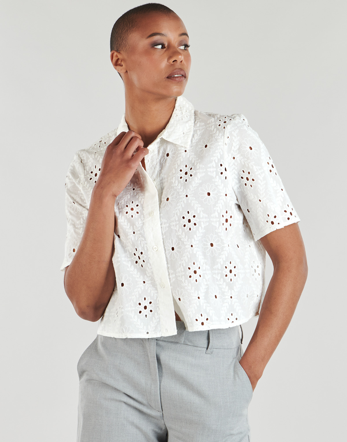 Vero Moda - VMELIZA SHORT 2/4 SLEEVE SHIRT - White