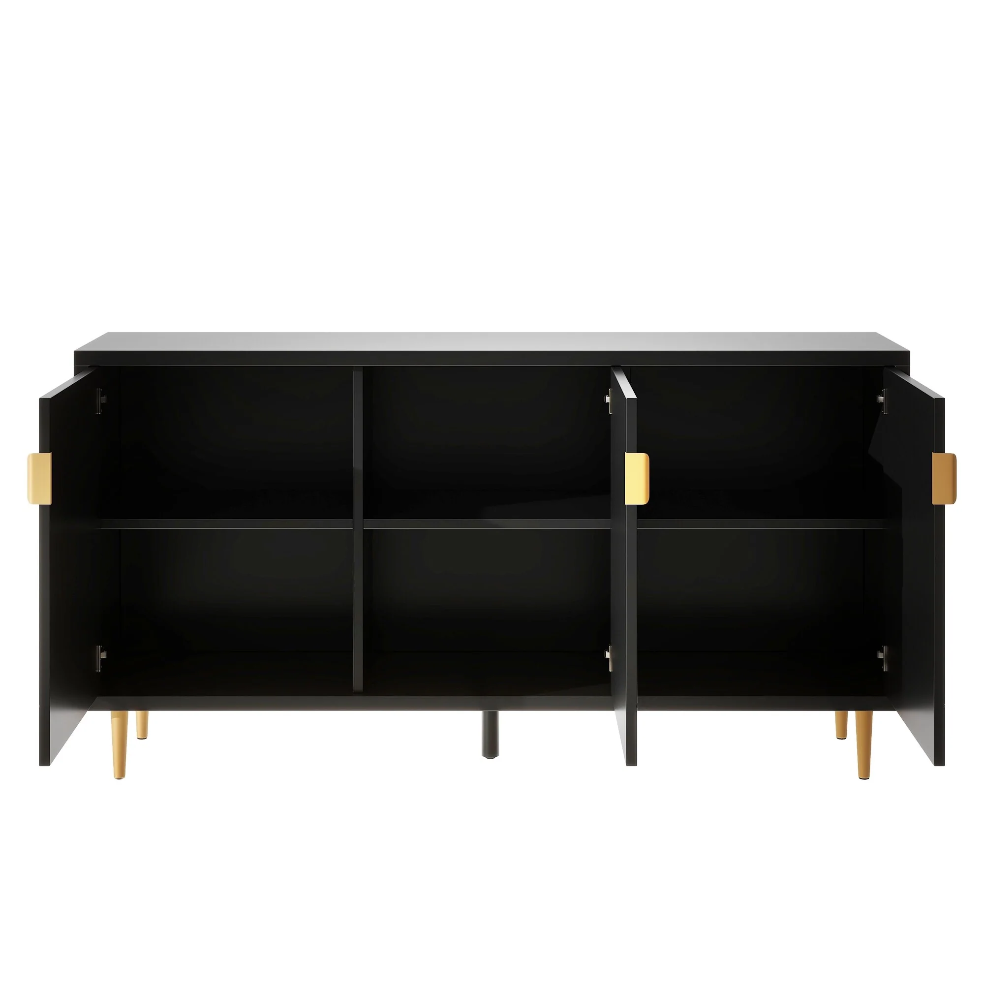Modern TV Stand Fits TVs Up to 70 Inches with 3 Doors and Adjustable Shelves - 65 D x 15.7 W x 33.7 H