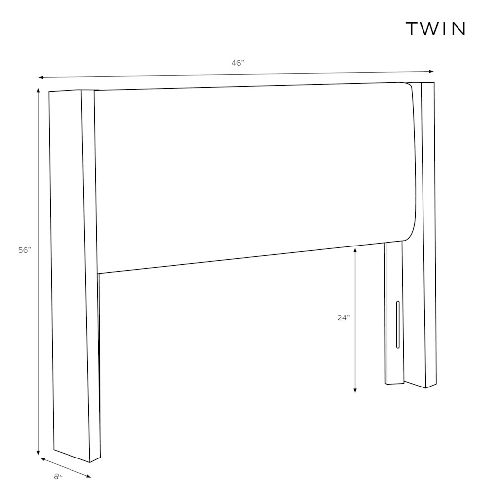 Skyline Furniture Button Tufted Wingback Headboard in Swagger Stone