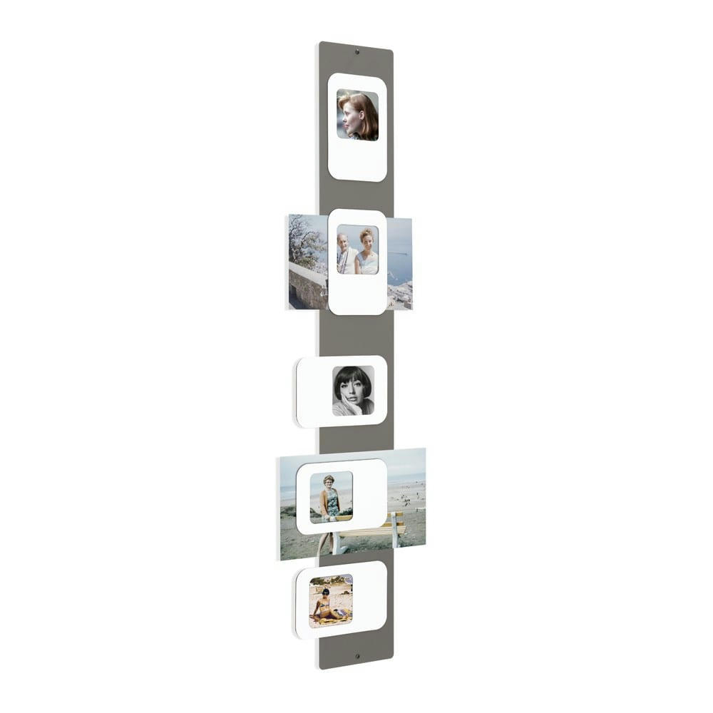 T5 - Cadre photos en métal gris 68x9,6cm