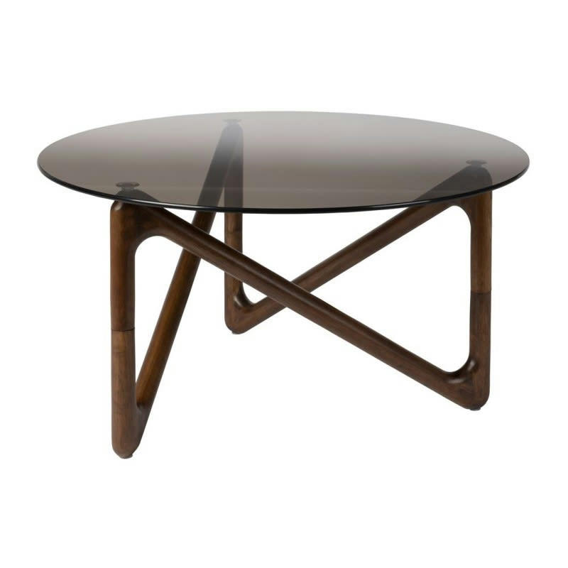 - Table basse design en verre marron