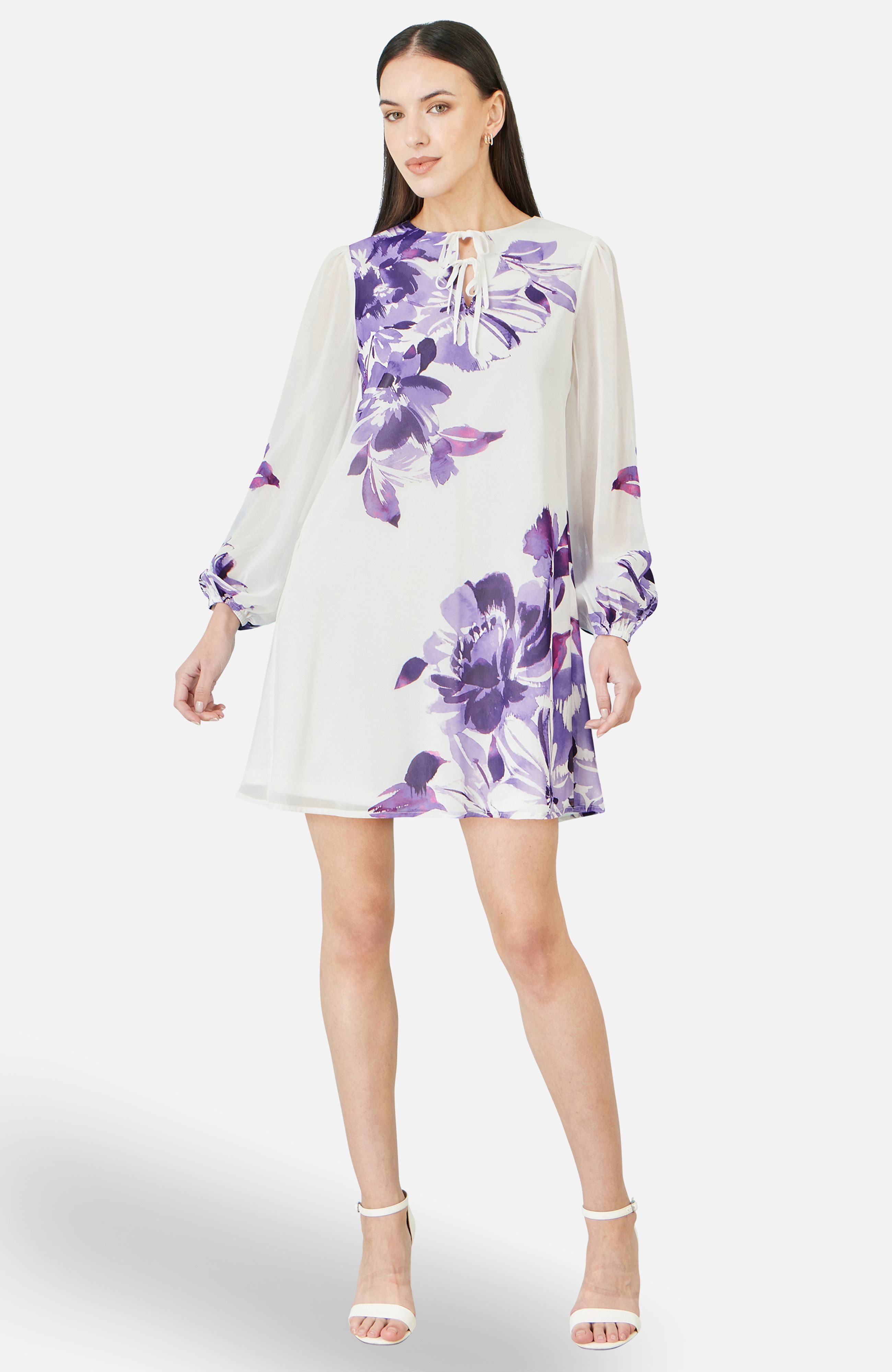 Yumi Purple Floral Placement Tunic