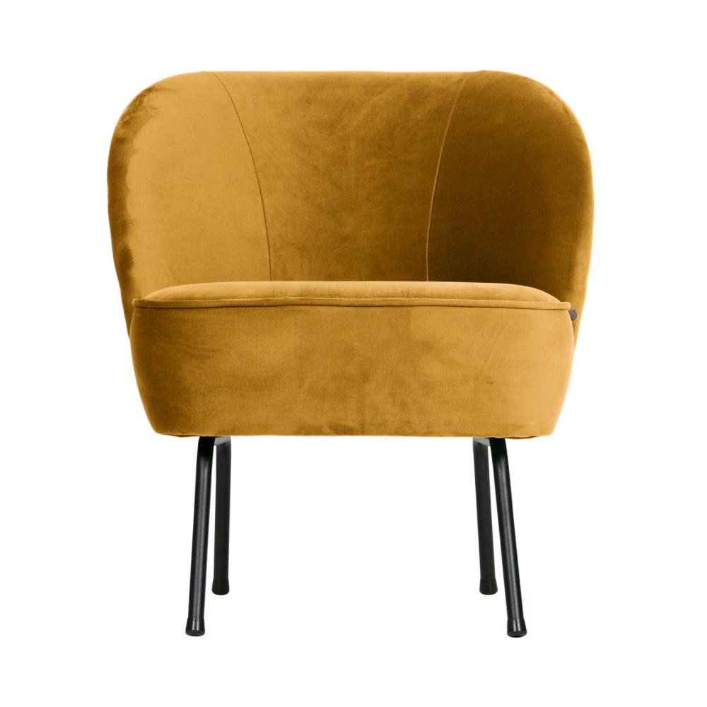 VOGUE - Fauteuil lounge en velours jaune moutarde