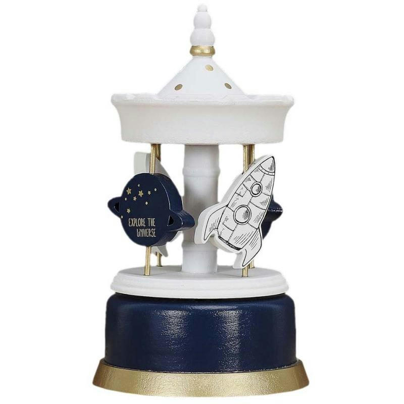 - Carroussel musical en bois pour enfant bleu - explore l