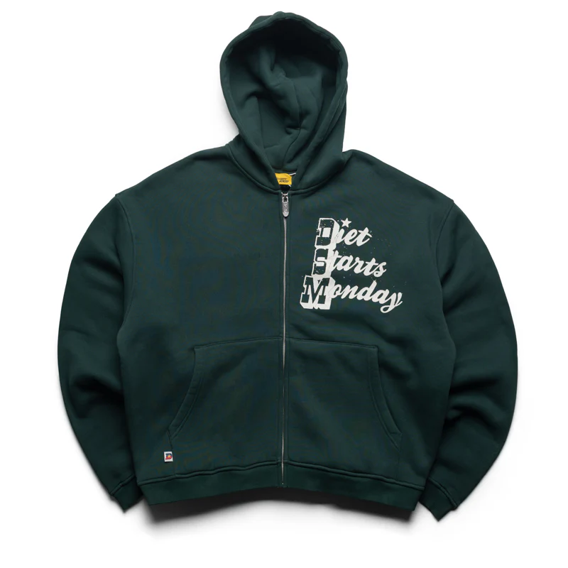 Diet Starts Monday Star Full Zip Sweatshirt - Pine