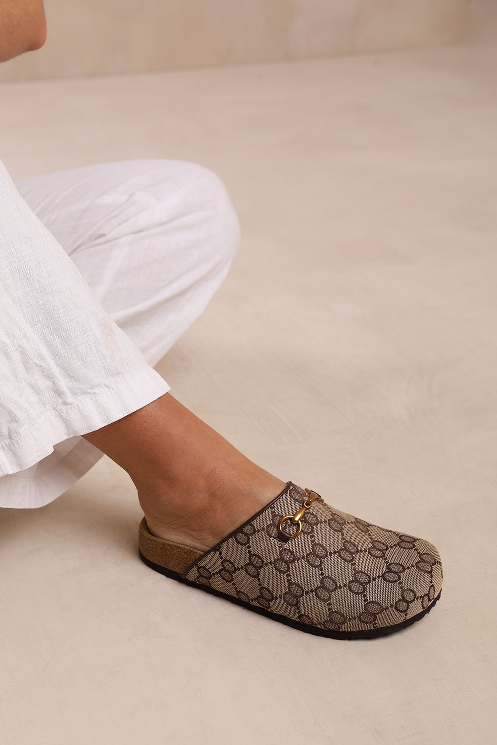 Where's That From Dublin' Slip On Clog Shoe With Gold Detail