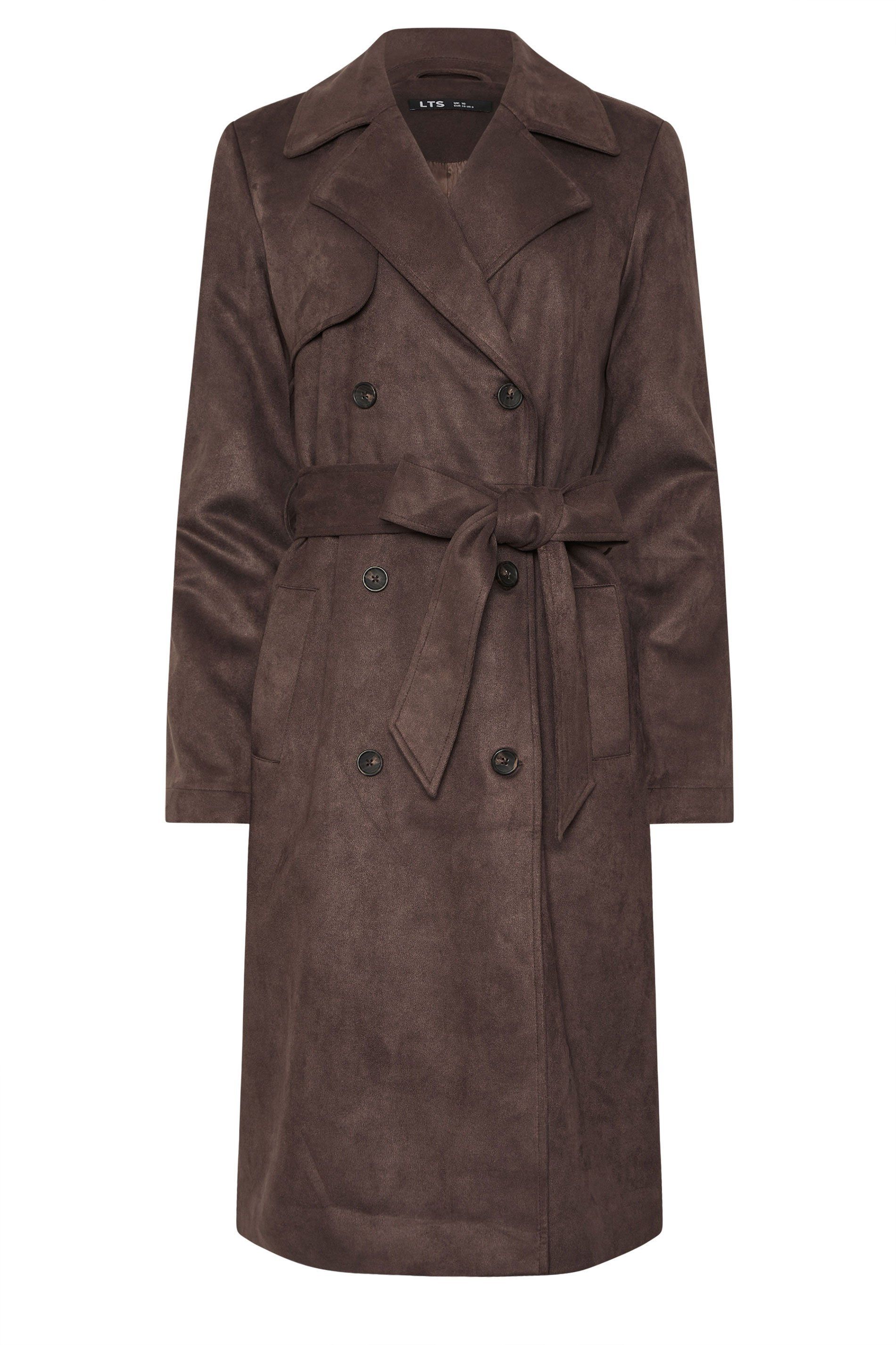 Long Tall Sally Tall Faux Suede Trench Coat