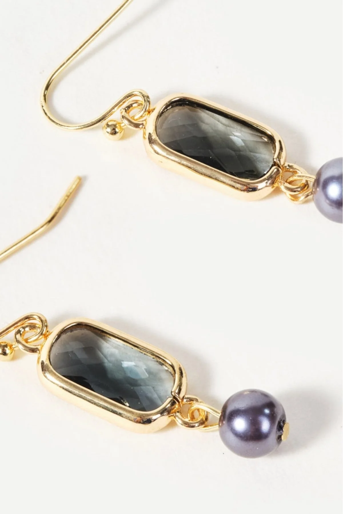 Grey Faux Pearl Drop Earrings