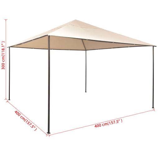 NNEVL Gazebo Pavilion Tent Canopy 4x4 m Steel Beige