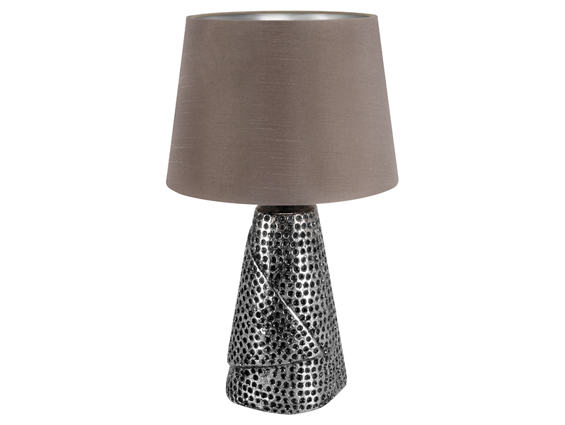 Lampa stołowa Magda ceramiczna srebrno-szara