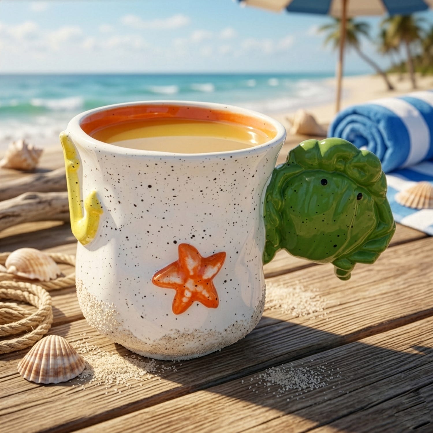 Tazza 490 ml manico granchio ceramica