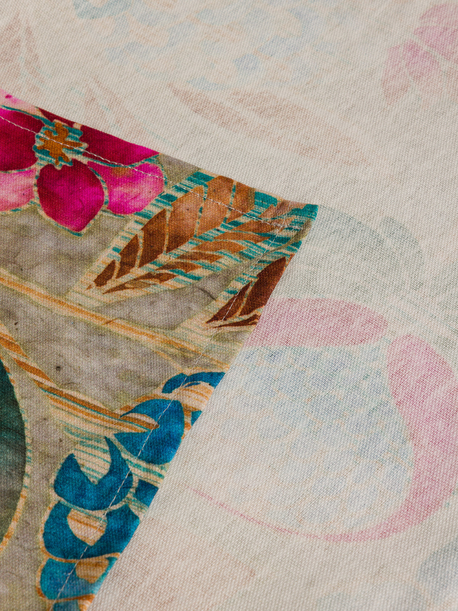 Telo arredo in panama di cotone stampa floreale