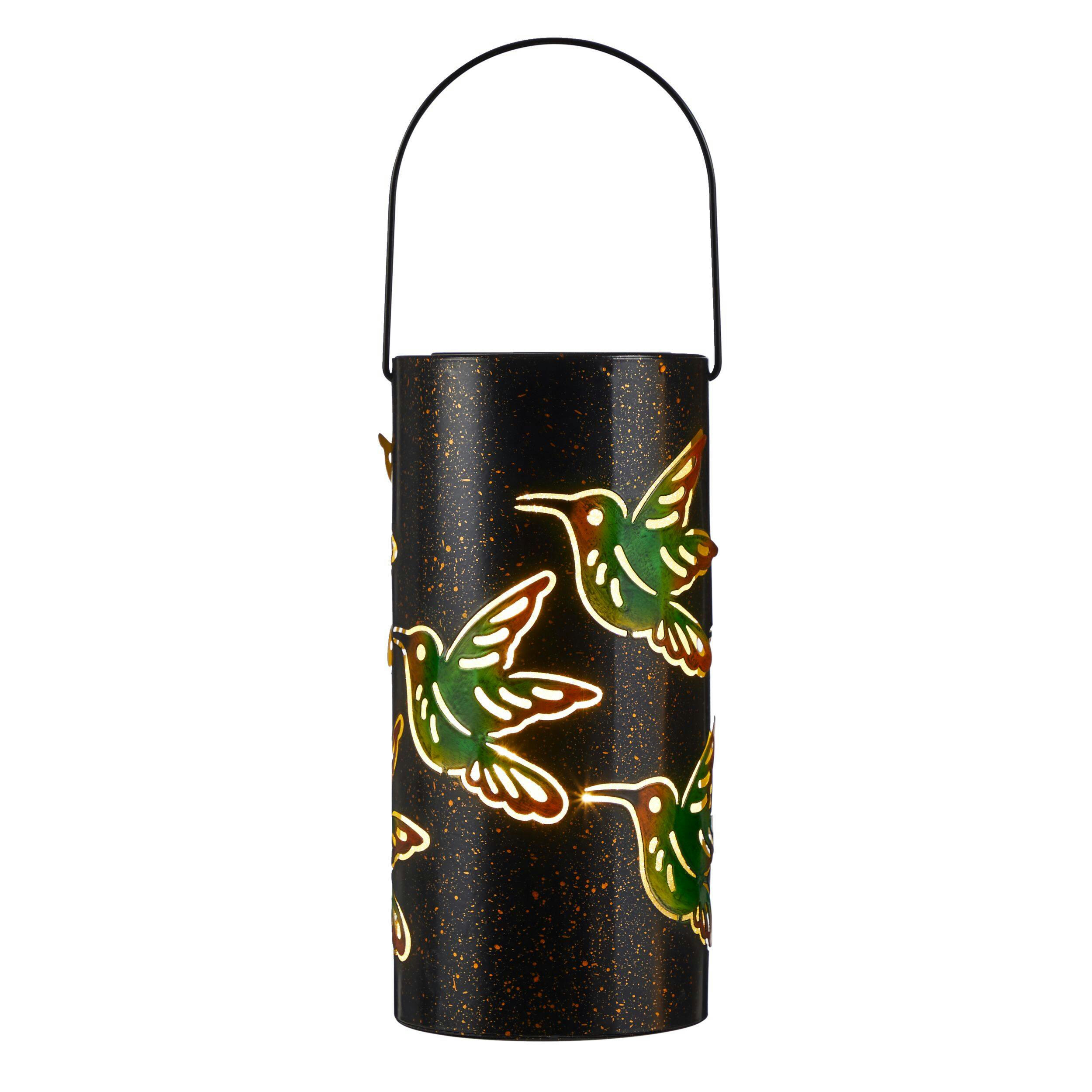 For Living Outdoor Lantern, 9.06-in, Metal Hummingbird