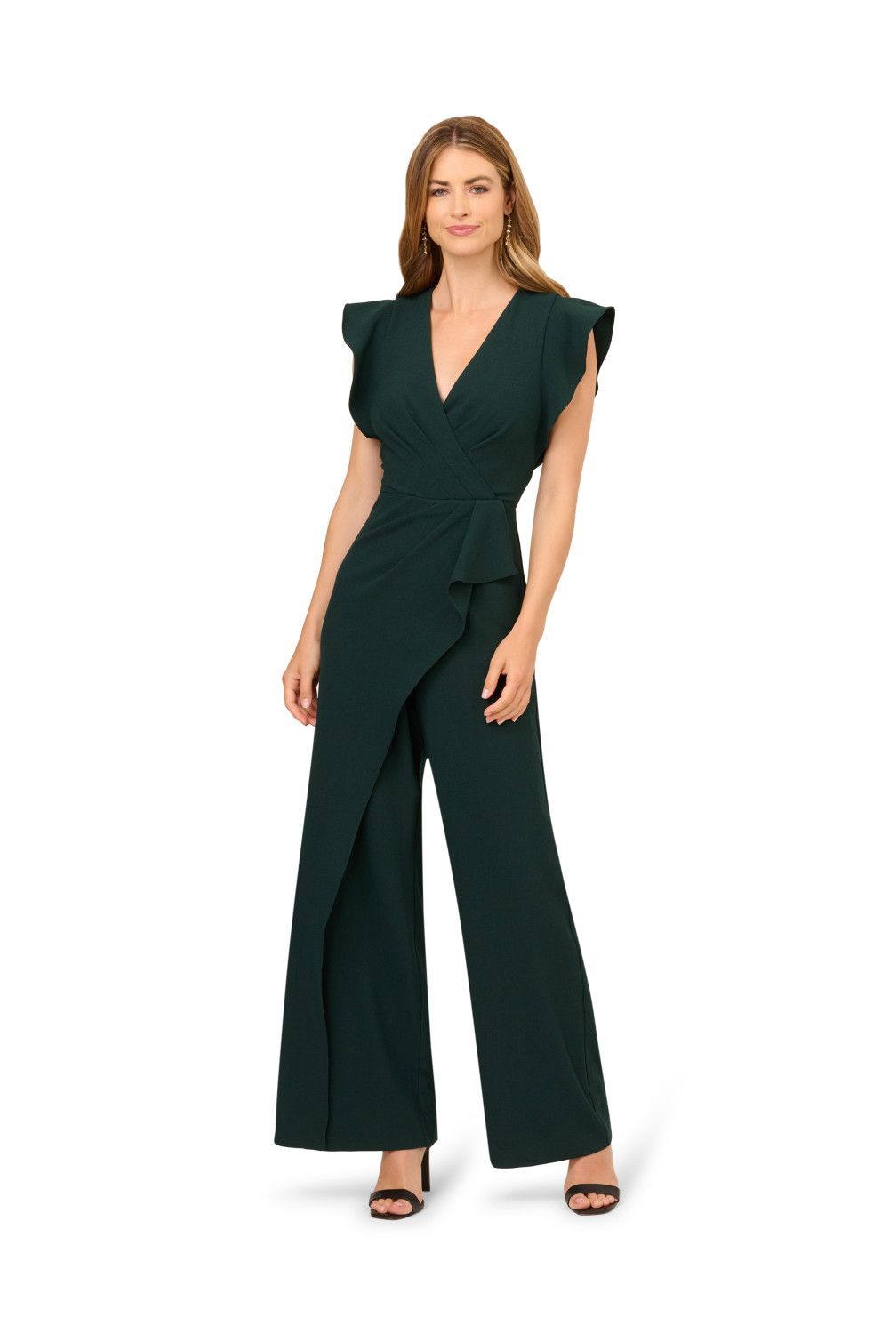 Adrianna Papell Crepe Overlay Jumpsuit