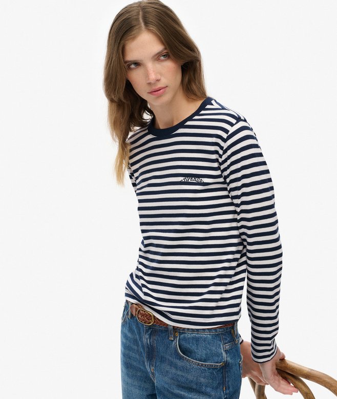 Essential Logo Stripe Long Sleeve Top