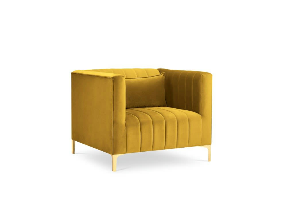ANNITE - Fauteuil en velours jaune
