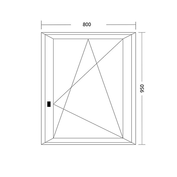 Fenêtre oscillo-battante PVC blanc L 800mm x H 950mm ouvrant droit