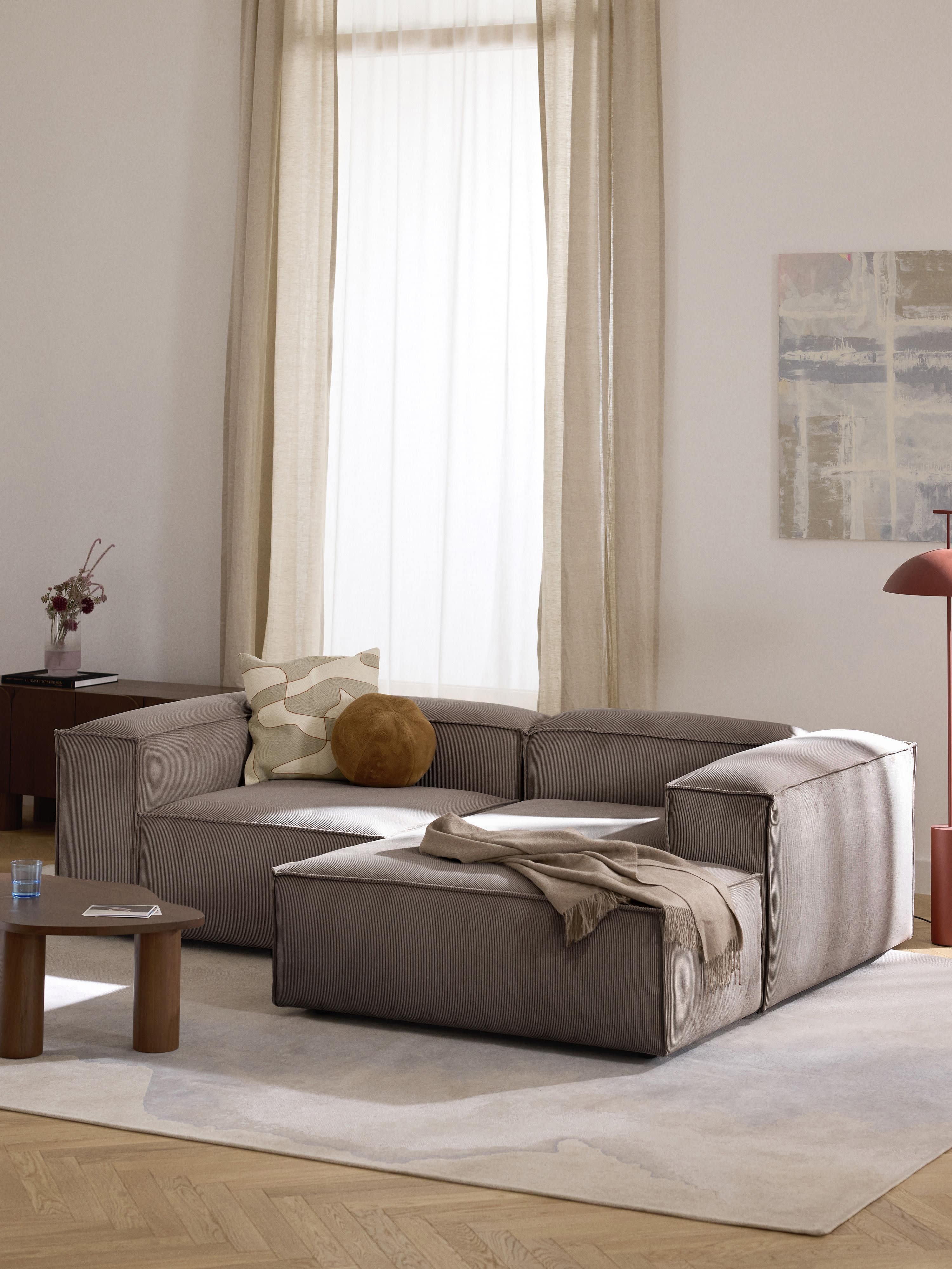Modulares Ecksofa Lennon (2-Sitzer) aus Cord