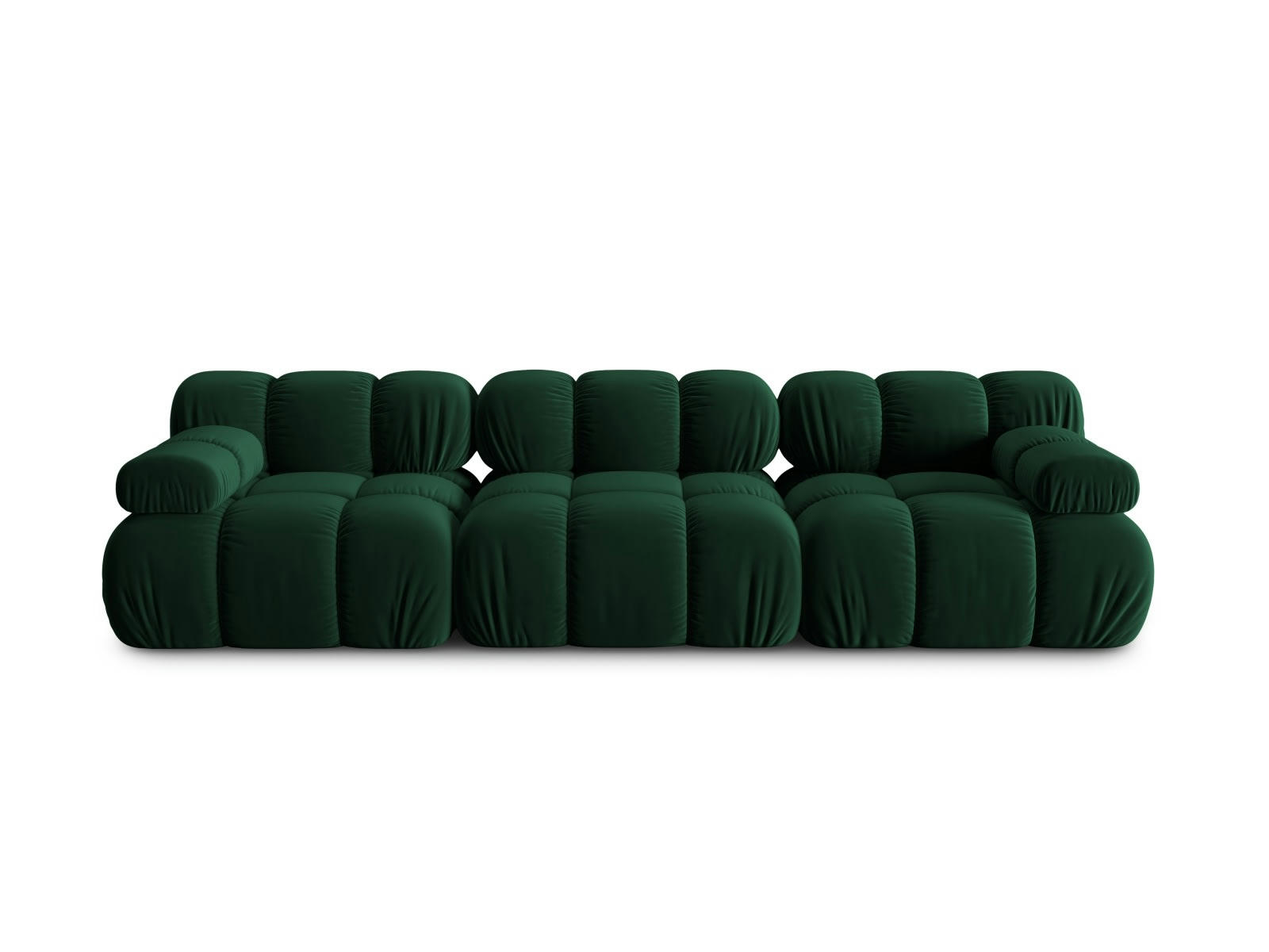 BELLIS - Canapé modulable 3 places en tissu velours vert bouteille