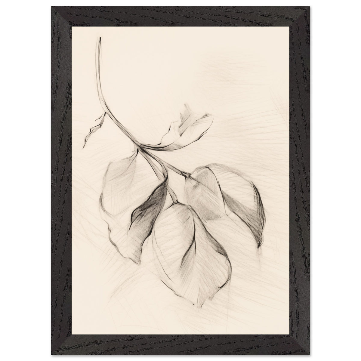 Artfulprints Poster met Lijst Botanical branch  - A4 21x29.7 cm - Zwart / Wit