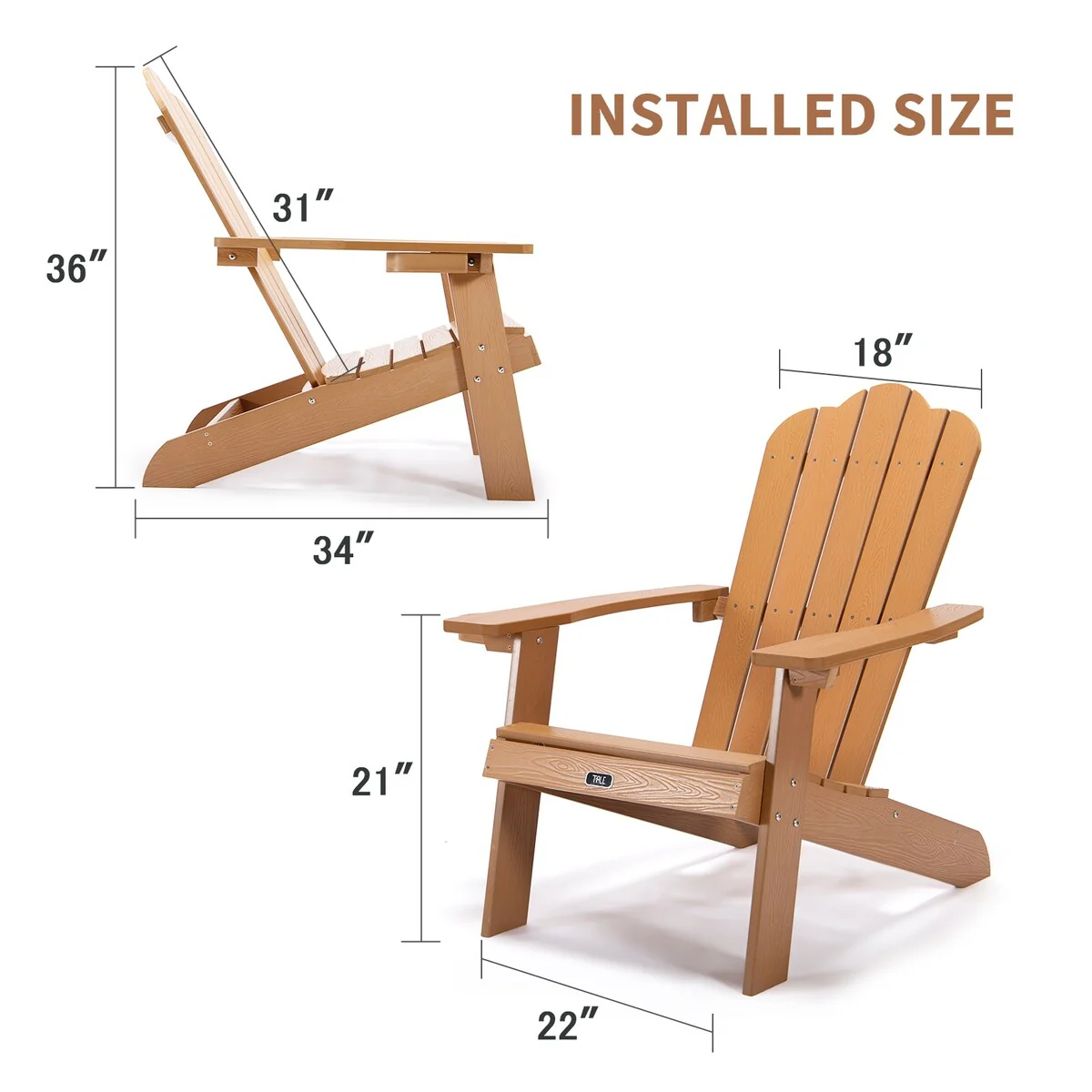 Folding Adirondack Chair Patio Chair Backyard Seat Cup Holder