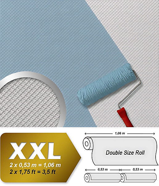 Papier peint non-tissé EDEM 80330BR60 blanc à peindre texturé décorative rétiée 1 roul.