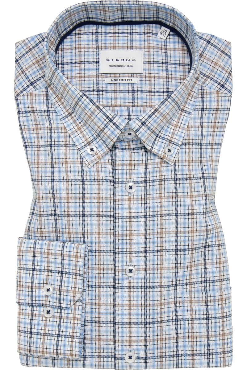 ETERNA Modern Fit Hemd blau, Kariert