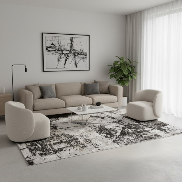 Dywan antracytowy 299 idealny do pokoju salonu 060x100