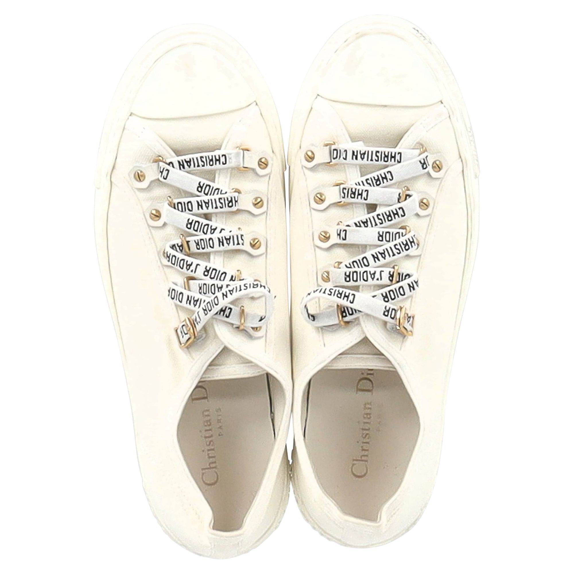 Christian Dior Preloved Walk’N’Dior Sneakers in White Cotton Canvas