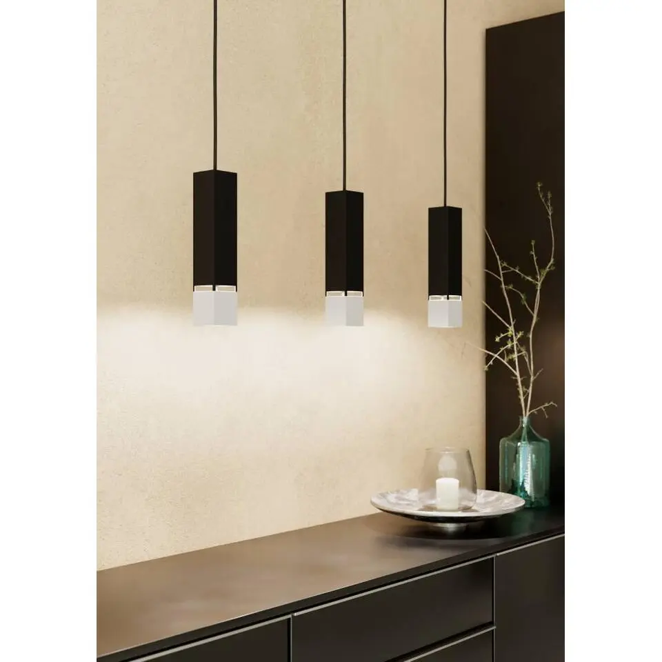 EGLO Butrano Hanglamp - GU10 - 77 cm - Zwart/Zilver