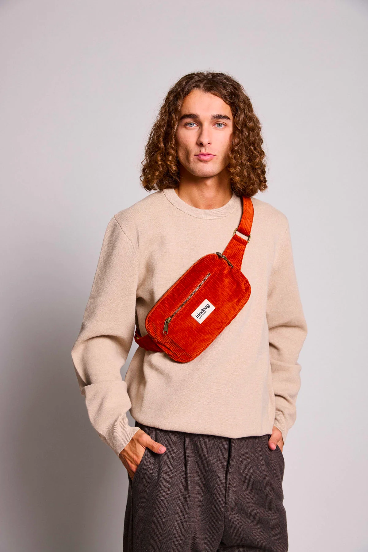 Sac banane Harry Velours Brique