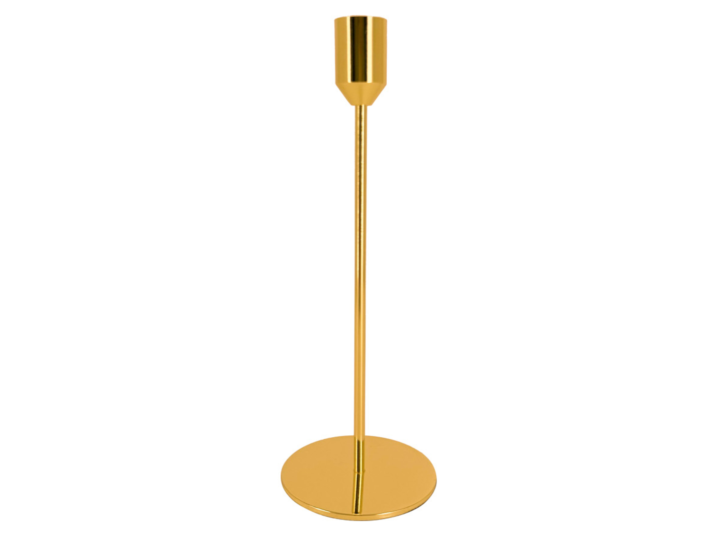 Świecznik na świecę szpicę metalowy 22,5 cm złoty