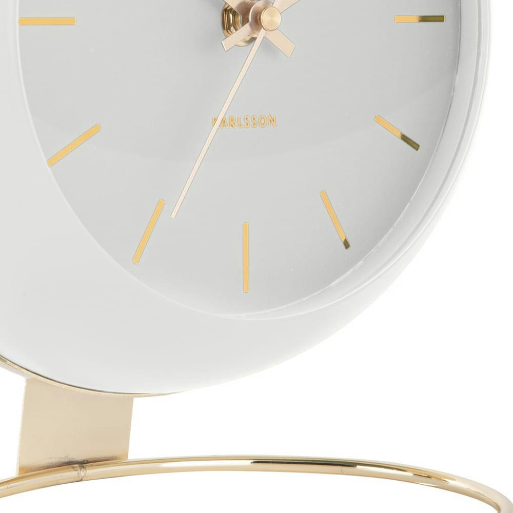 GLOBE - Horloge à poser en métal blanc D21