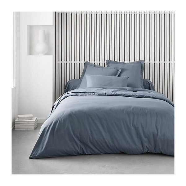 Drap housse TODAY Essential - 140 x 190 cm - 2 personnes - 100% Coton uni - Denim