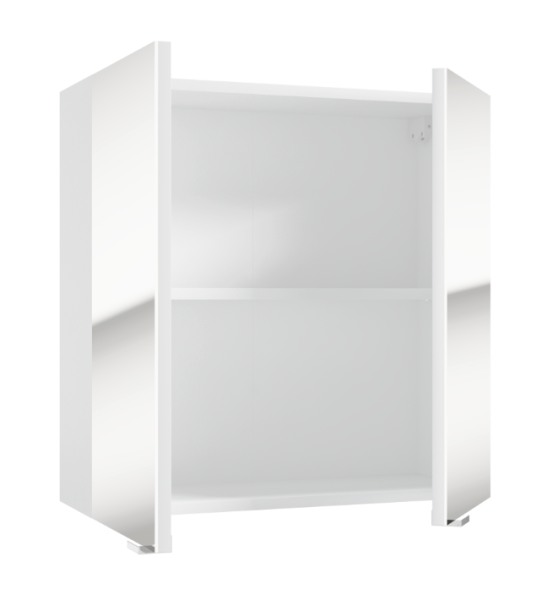 Szafka łazienkowa z lustrem wisząca biała 60 cm z 1 półką